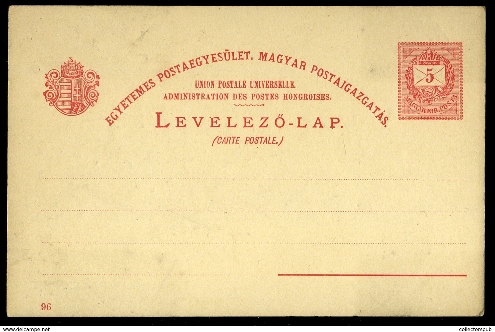 1896. MILLENNIUMI 5Kr Díjjegyes Képeslap - Oblitérés