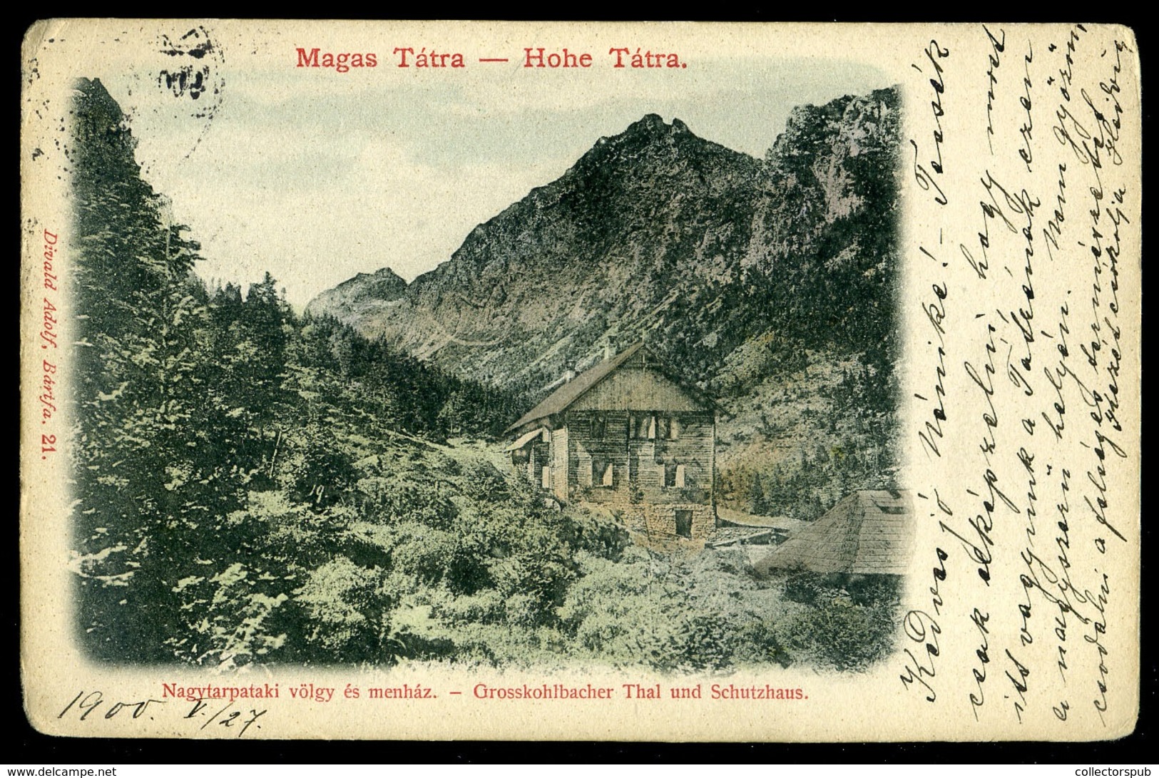 TÁTRA 1901. Régi Képeslap , Divald - Hongrie