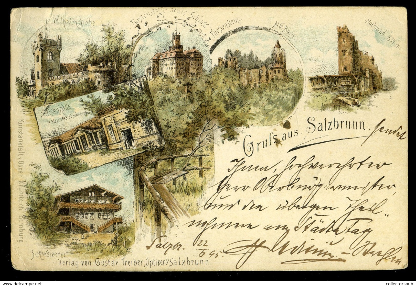 NÉMETORSZÁG 1895. Salzbrunn Vorlaufer Képeslap - Autres & Non Classés