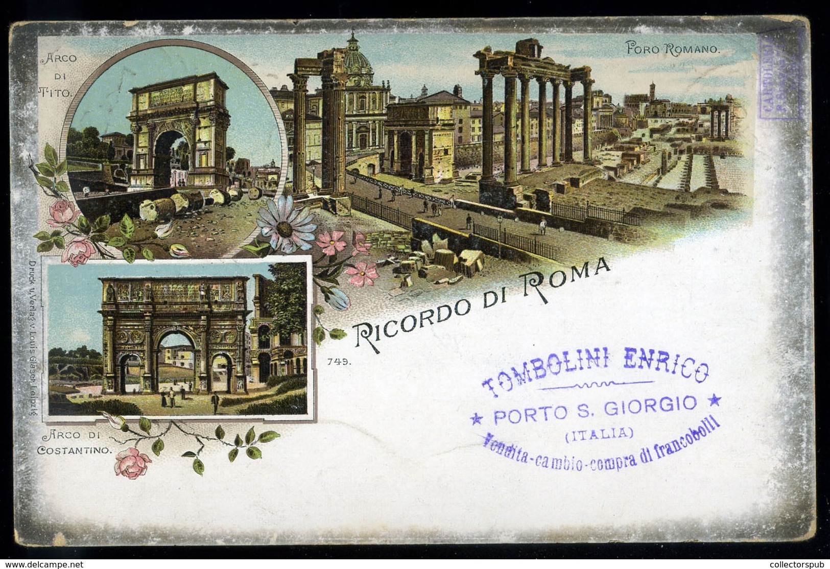 ROMA 1900. Litho Képeslap, öt Bélyeggel Budapestre - Other & Unclassified