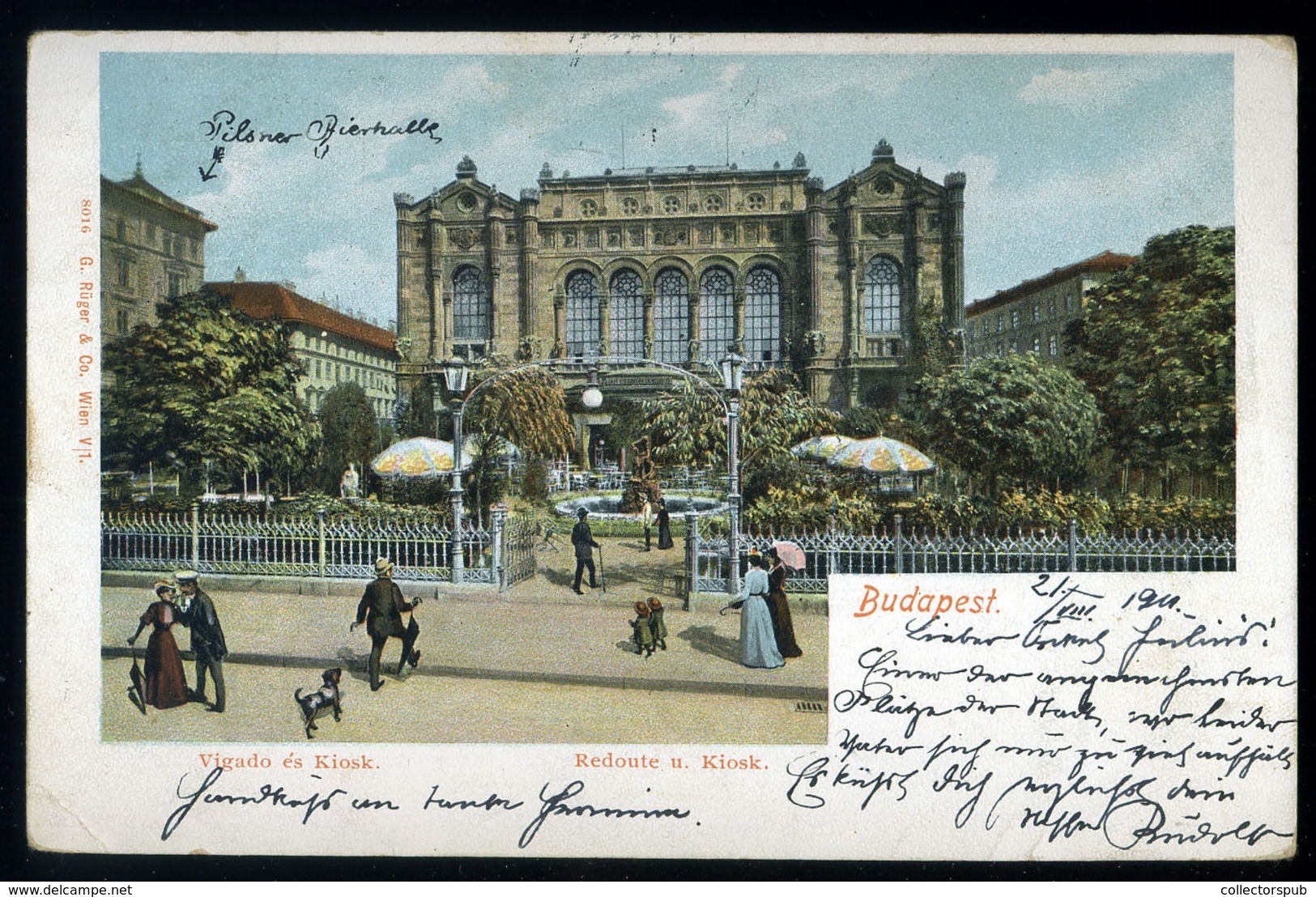 BUDAPEST 1901. Vigadó, Kioszk Régi Képeslap - Hongarije