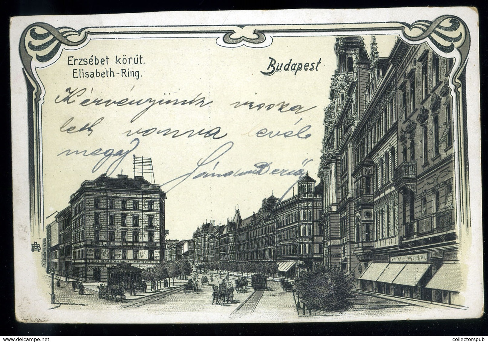 BUDAPEST 1903. Erzséber Körút, Litho Képeslap - Hongarije