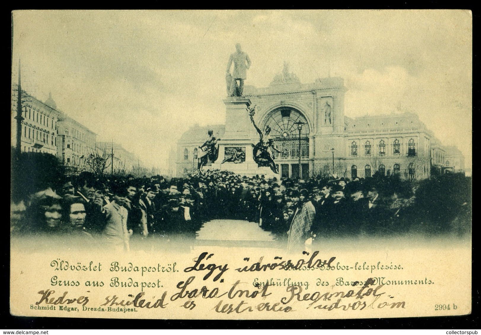 BUDAPEST 1900.Keleti Pályaudvar, ünnepség, Régi Képeslap - Hongrie