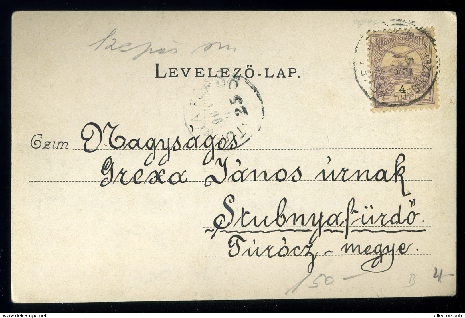 FEKETEHEGY 1900. Régi Képeslap - Hongarije