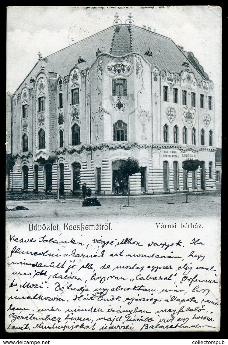 KECSKEMÉT 1908. Városi Bérház, Kovács Jenő Saját Készítésű Cipő Raktára, Régi Képeslap - Hongarije