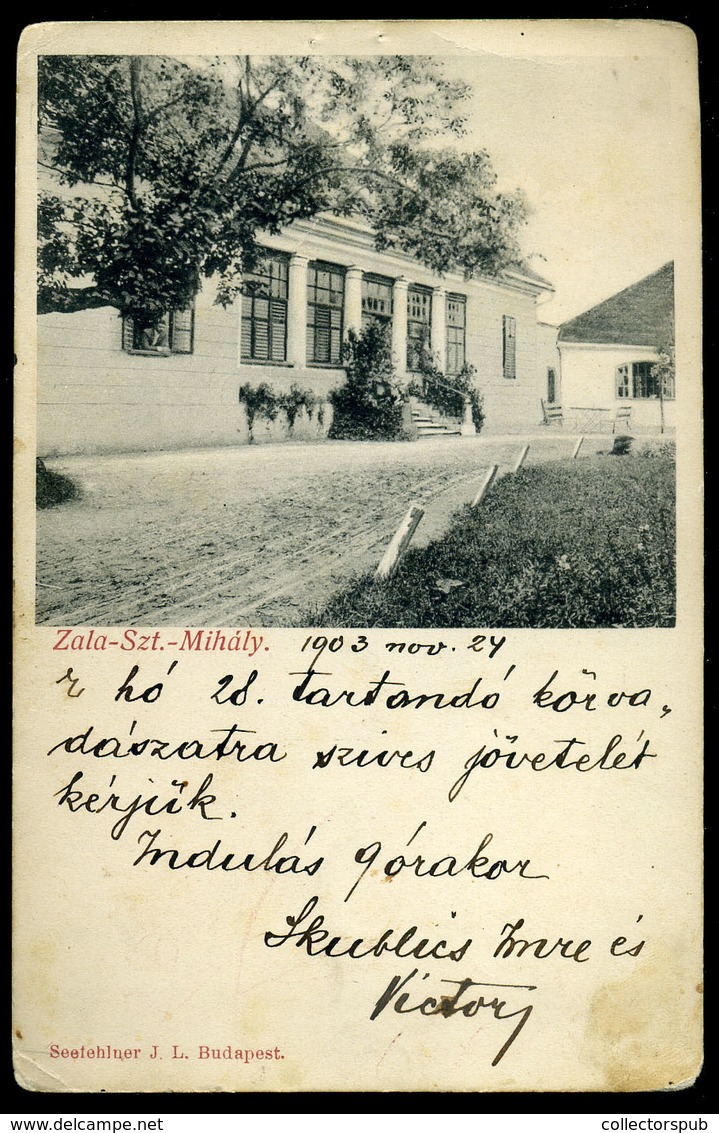 ZALASZENTMIHÁLY 1903. Kastély Régi Képeslap - Hongarije