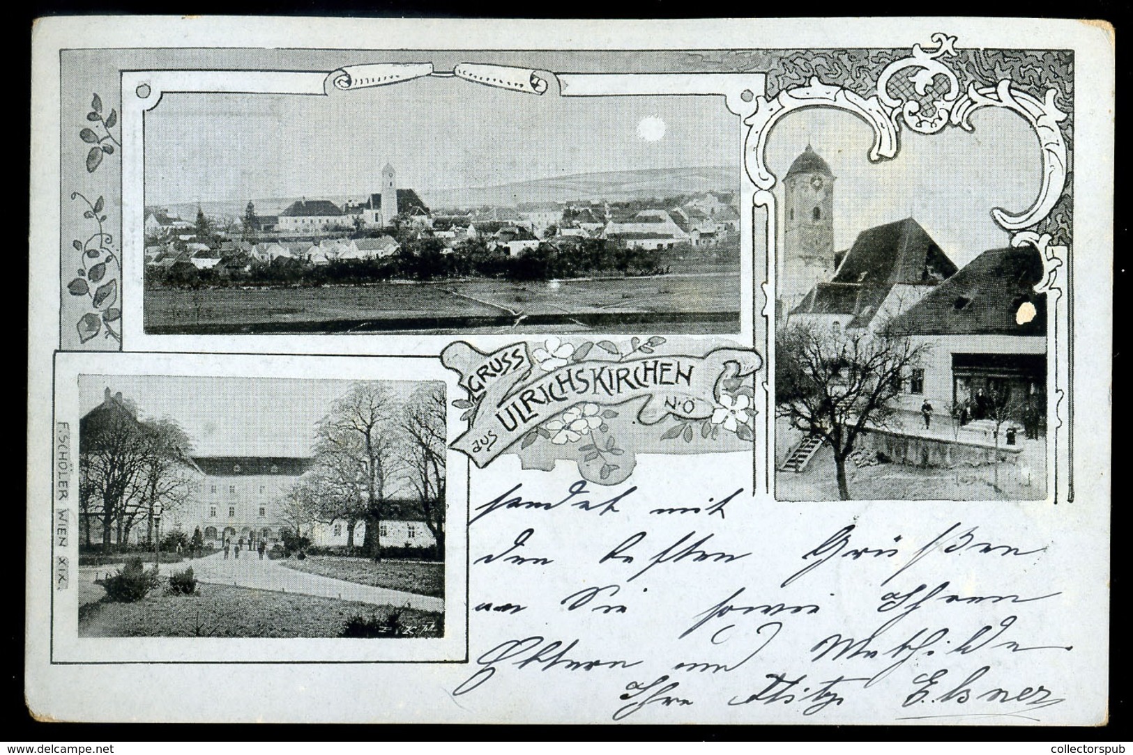 AUSZTRIA 1901. Ulrichskirchen, Régi Képeslap - Hongarije