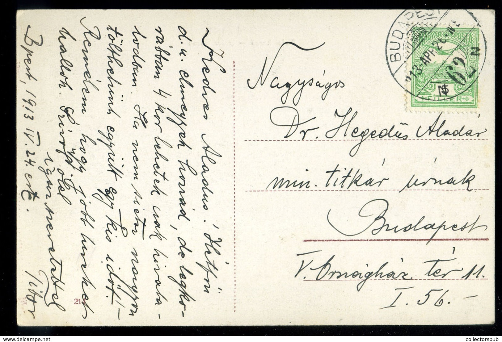 BUDAPEST 1913. Budai Korzó, Régi Képeslap - Used Stamps