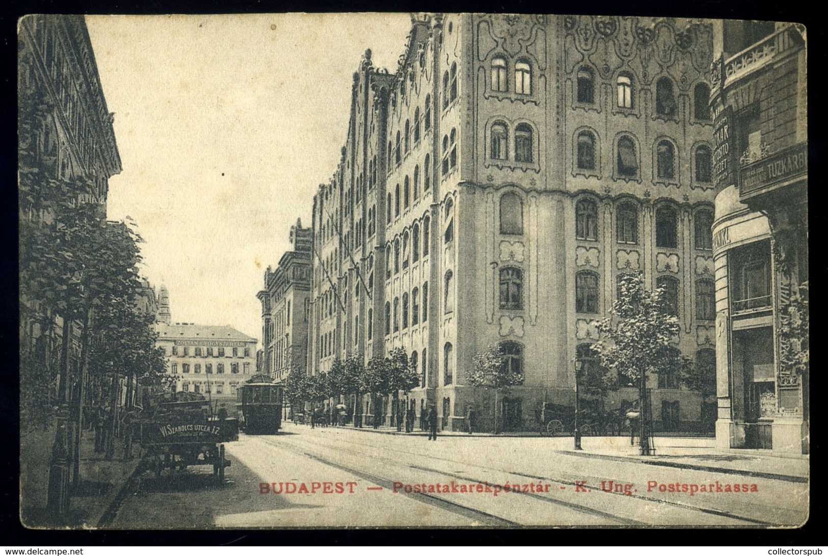 BUDAPEST 1925. Postatakarékpénztár, Villamos, Régi Képeslap - Hongarije