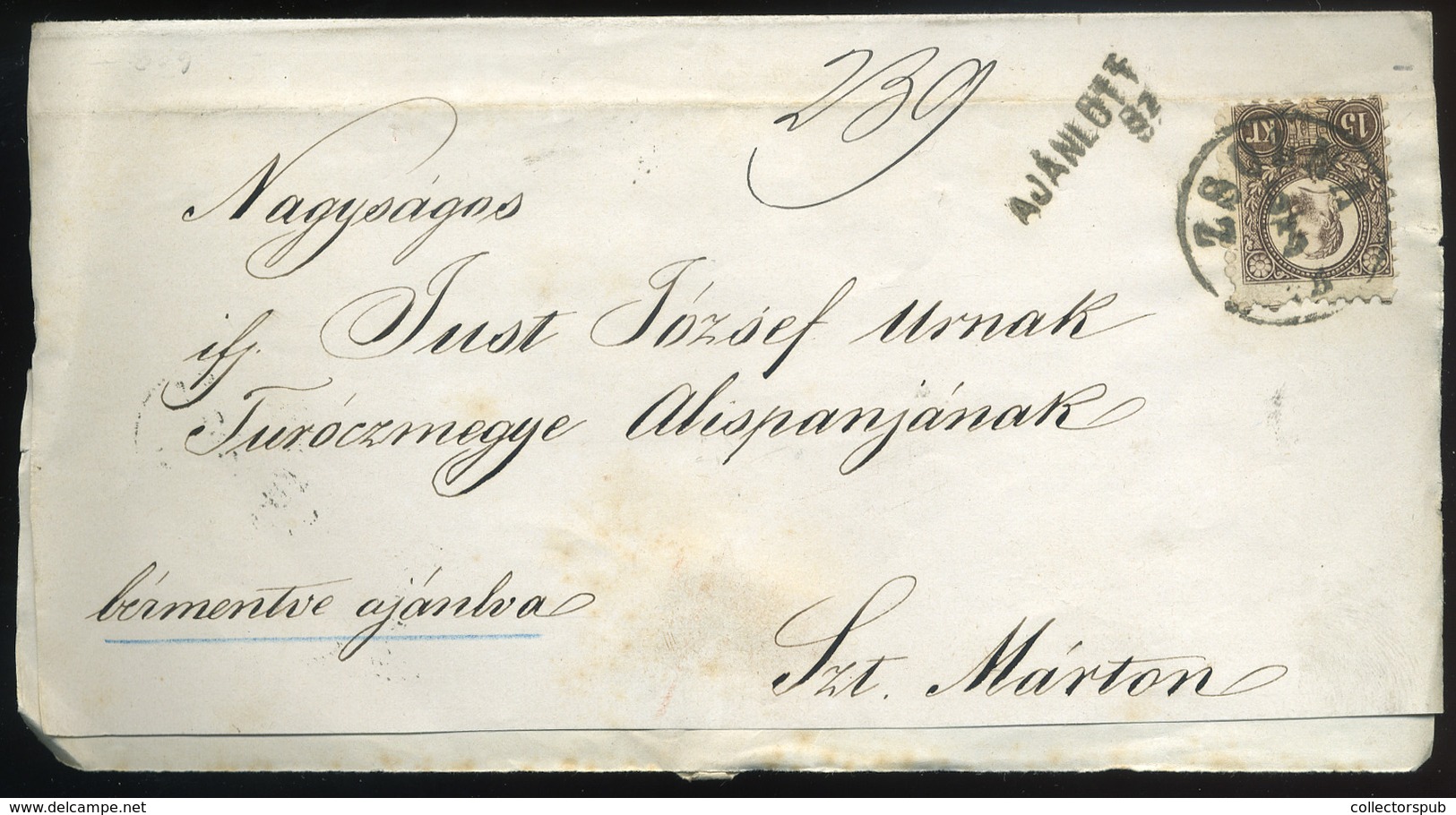 ZSOLNA 1873. Szép Ajánlott Levél Túrócszentmártonba Küldve - Used Stamps