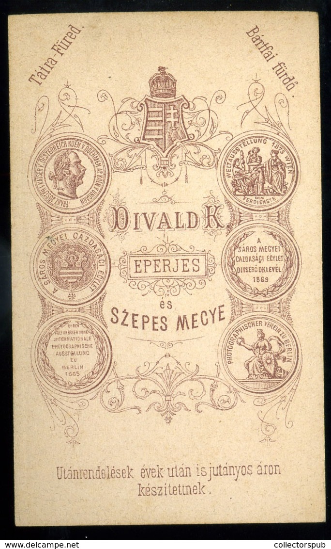 DIVALD Szepesség, Régi Visit Fotó 1880. Ca. - Autres & Non Classés