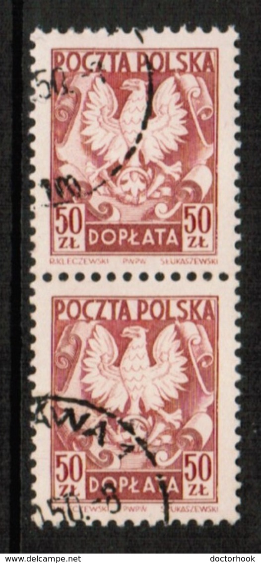 POLAND   Scott # J 121 VF USED VERTICAL PAIR (Stamp Scan # 586) - Taxe