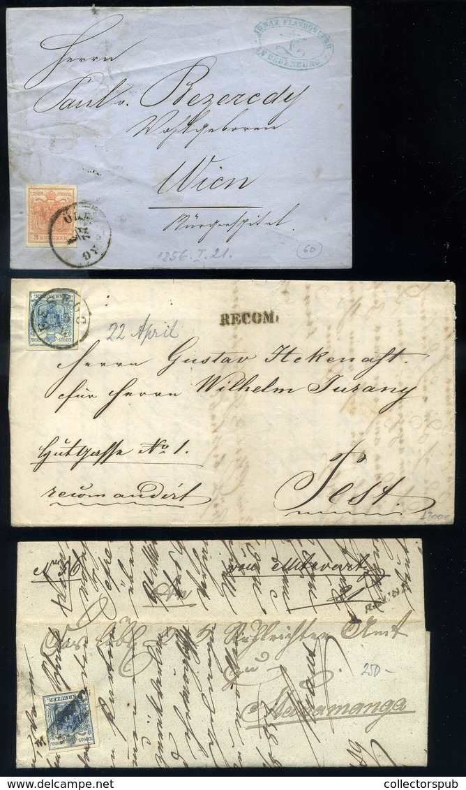 1850-58. 9 Db Küldemény, Tartalommal, Szép Bélyegzéssel, Jó Tétel! - Used Stamps