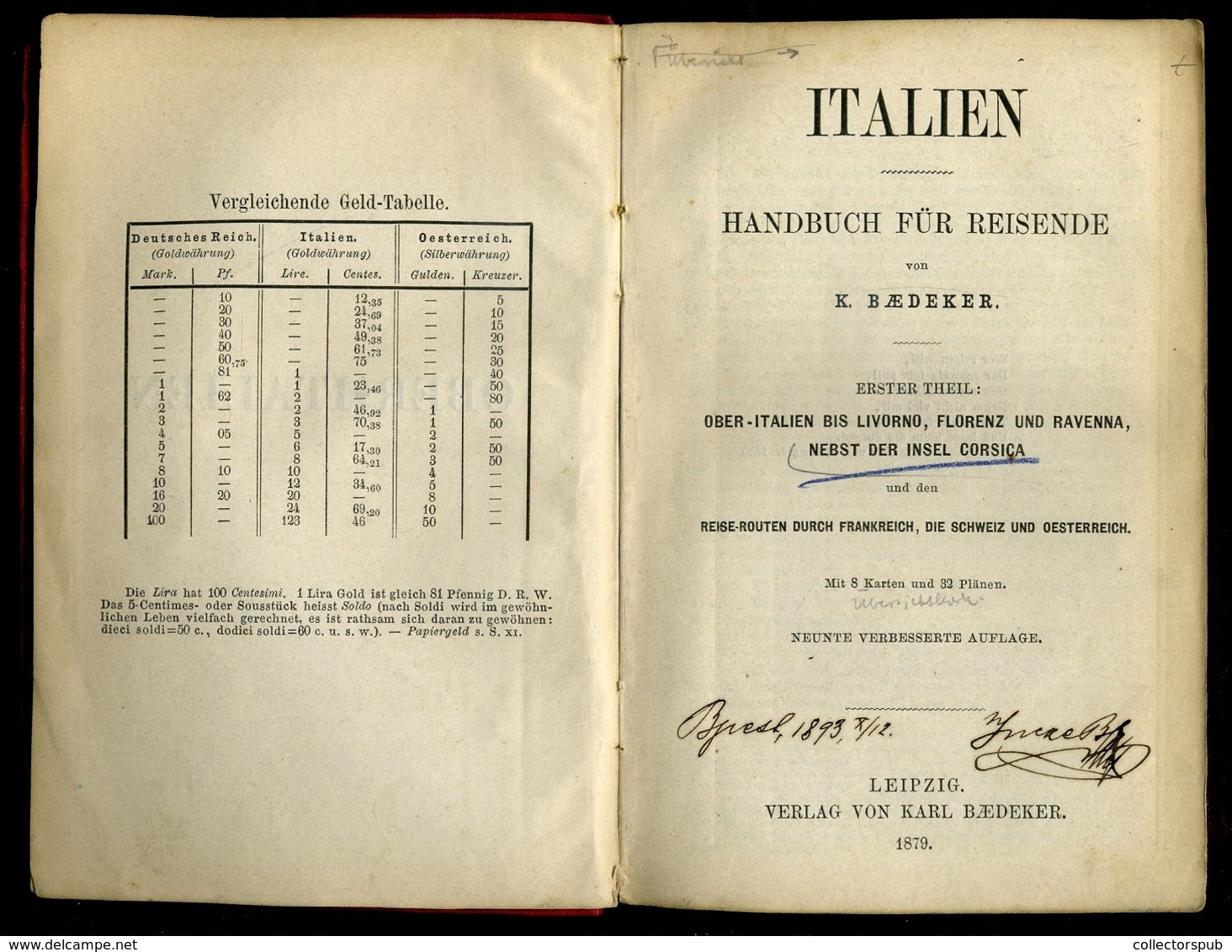 BAEDEKER Ober Italien 1879. Szép, Komplett - Zonder Classificatie