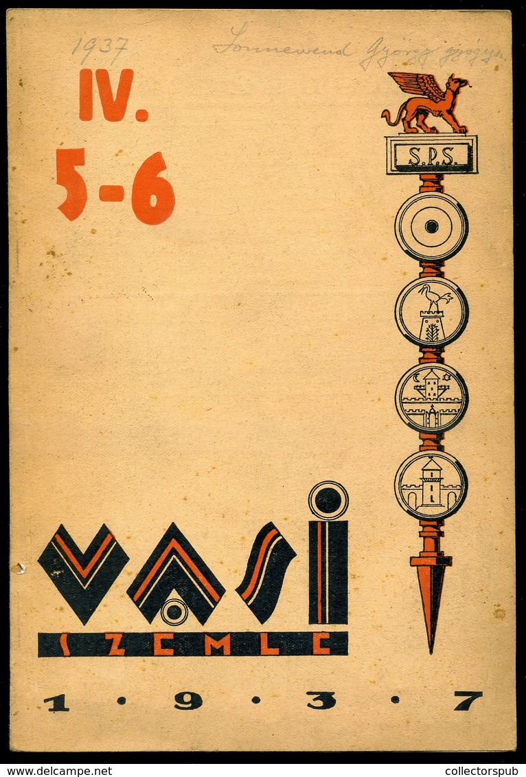 SZOMBATHELY 1937. Vasi Szemle /Folia Savariensia 2db Kiadvány - Zonder Classificatie