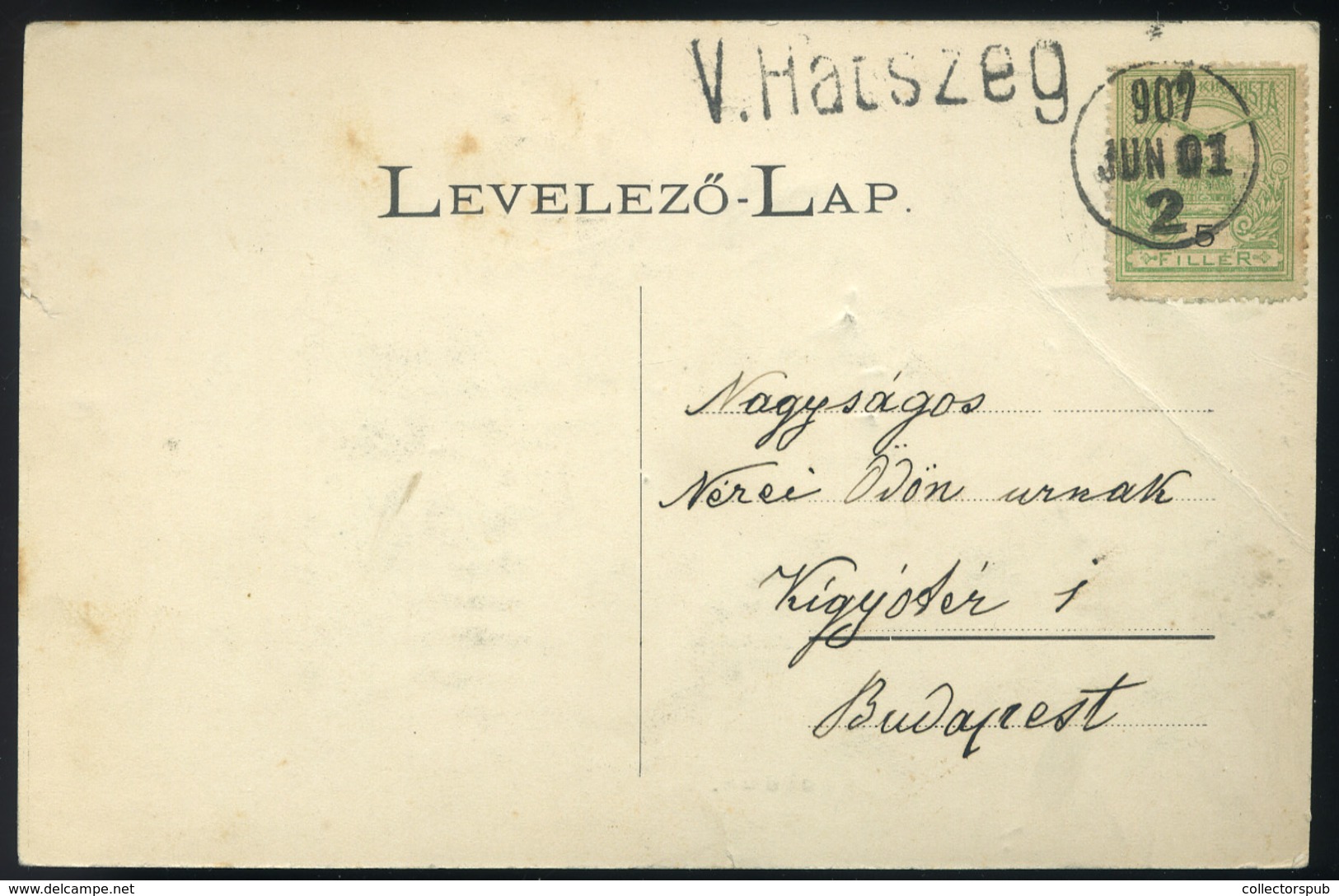 HÁTSZEG 1909. Képeslap, Ritka Vasúti Bélyegzéssel Budapestre - Used Stamps