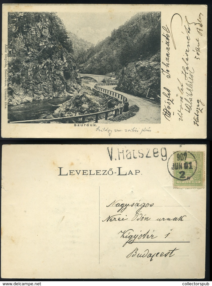 HÁTSZEG 1909. Képeslap, Ritka Vasúti Bélyegzéssel Budapestre - Used Stamps