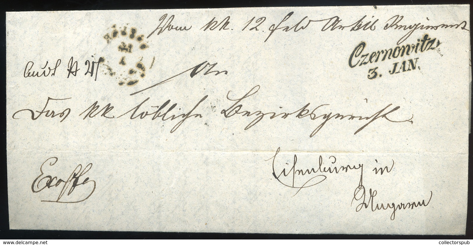 CZERNOWITZ 1854. Dekoratív Levél Szombathelyre Küldve - ...-1850 Prephilately