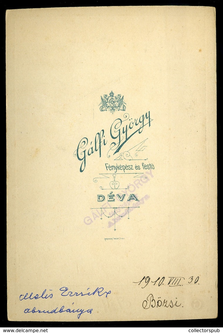 DÉVA 1910. Gálfi : Hölgy, Régi Cabinet Fotó - Other & Unclassified