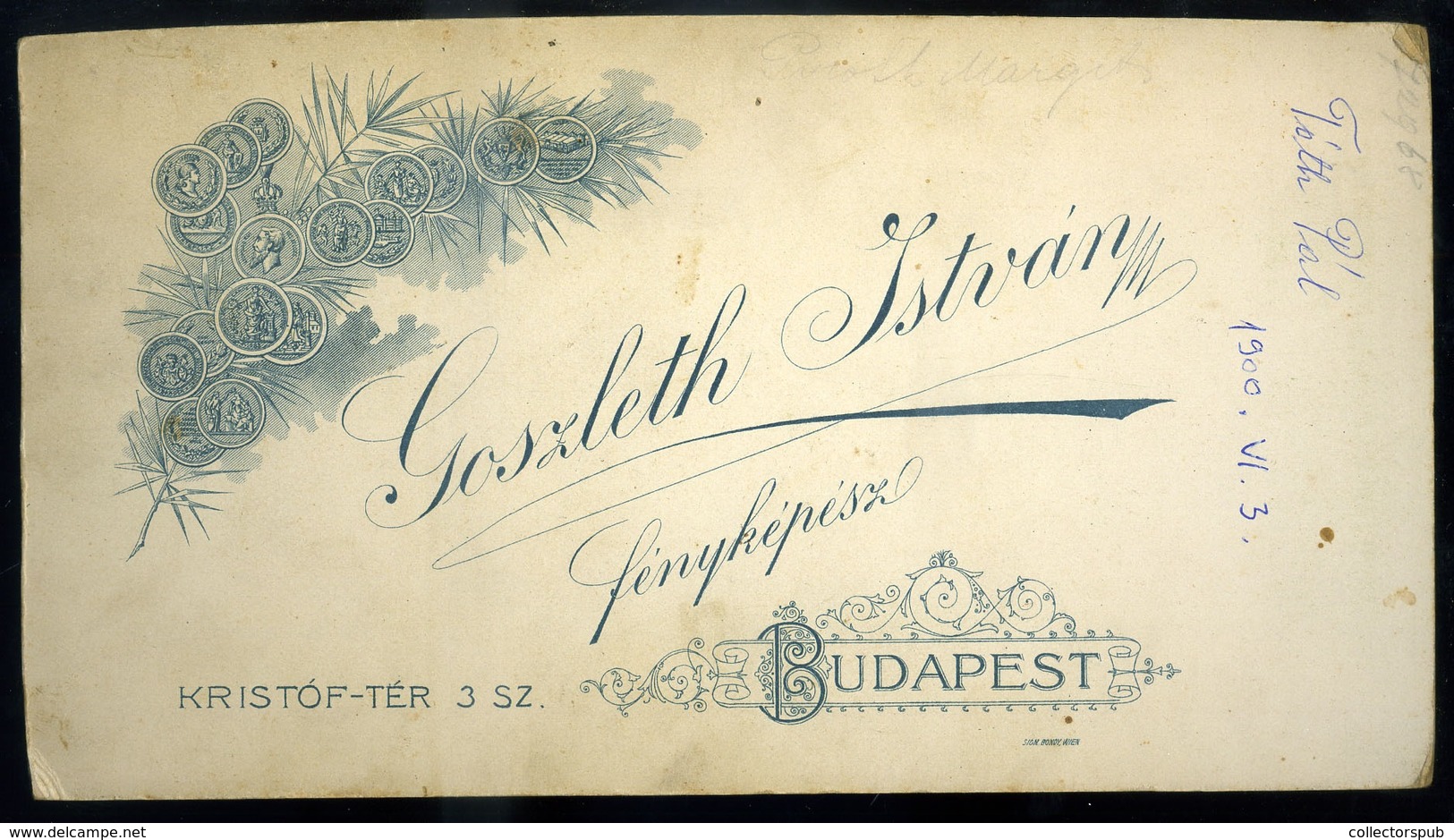BUDAPEST 1900. Goszleth : Katona Portré, Régi Cabinet Fotó - Andere & Zonder Classificatie