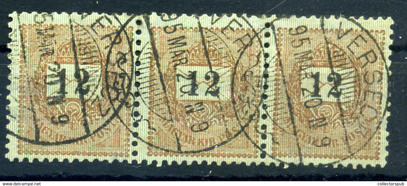 VERSEC 3*12Kr Csík, Szép Bélyegzés - Used Stamps