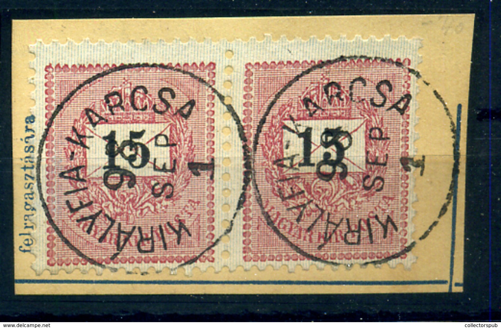 KIRÁLYFIA-KARCSA / Kráľovičove Kračany 15Kr Pár Szép Bélyegzés - Used Stamps