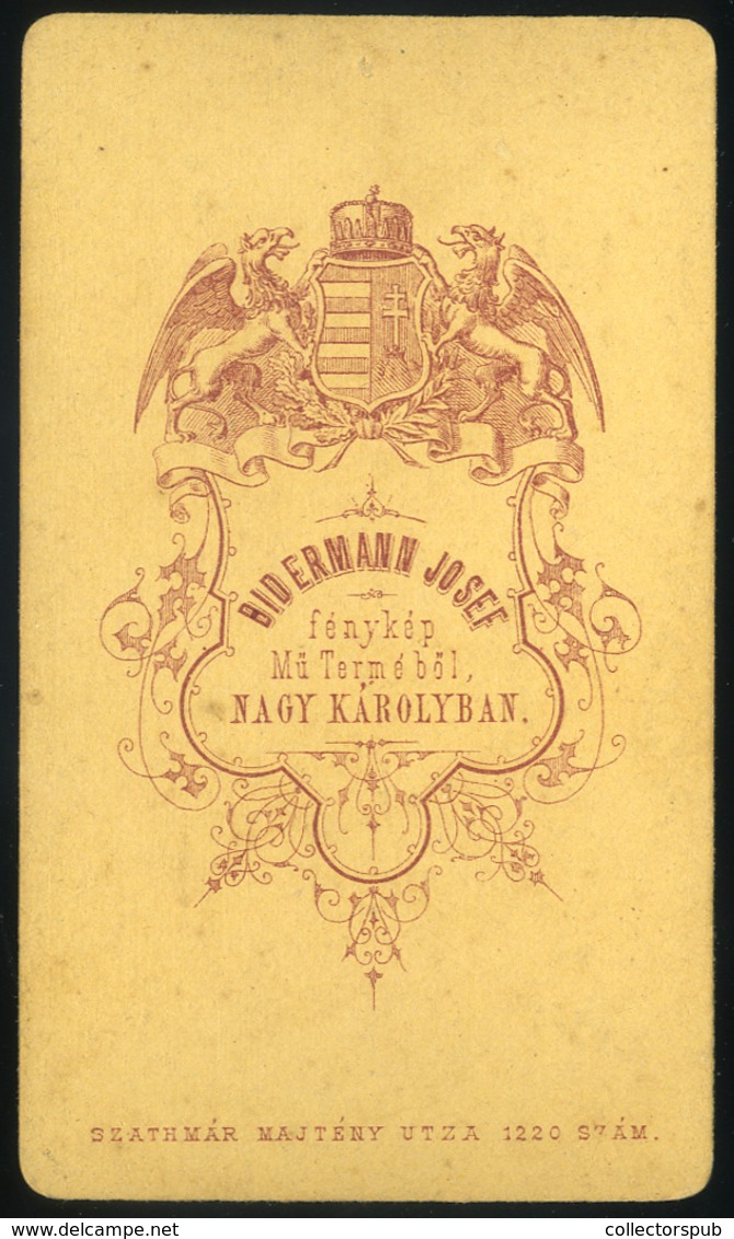 NAGYKÁROLY 1865. Ca. Bidermann Josef : Ismeretlen Férfi Ritka Visit Fotó - Other & Unclassified