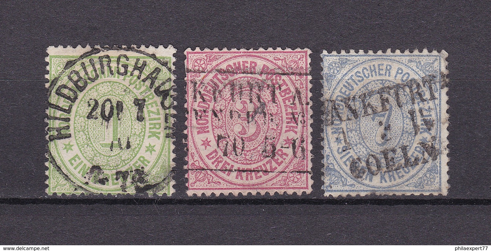 Norddeutscher Postbezirk - 1869 - Michel Nr. 19+21/22 - Gest. - 33 Euro - Other & Unclassified