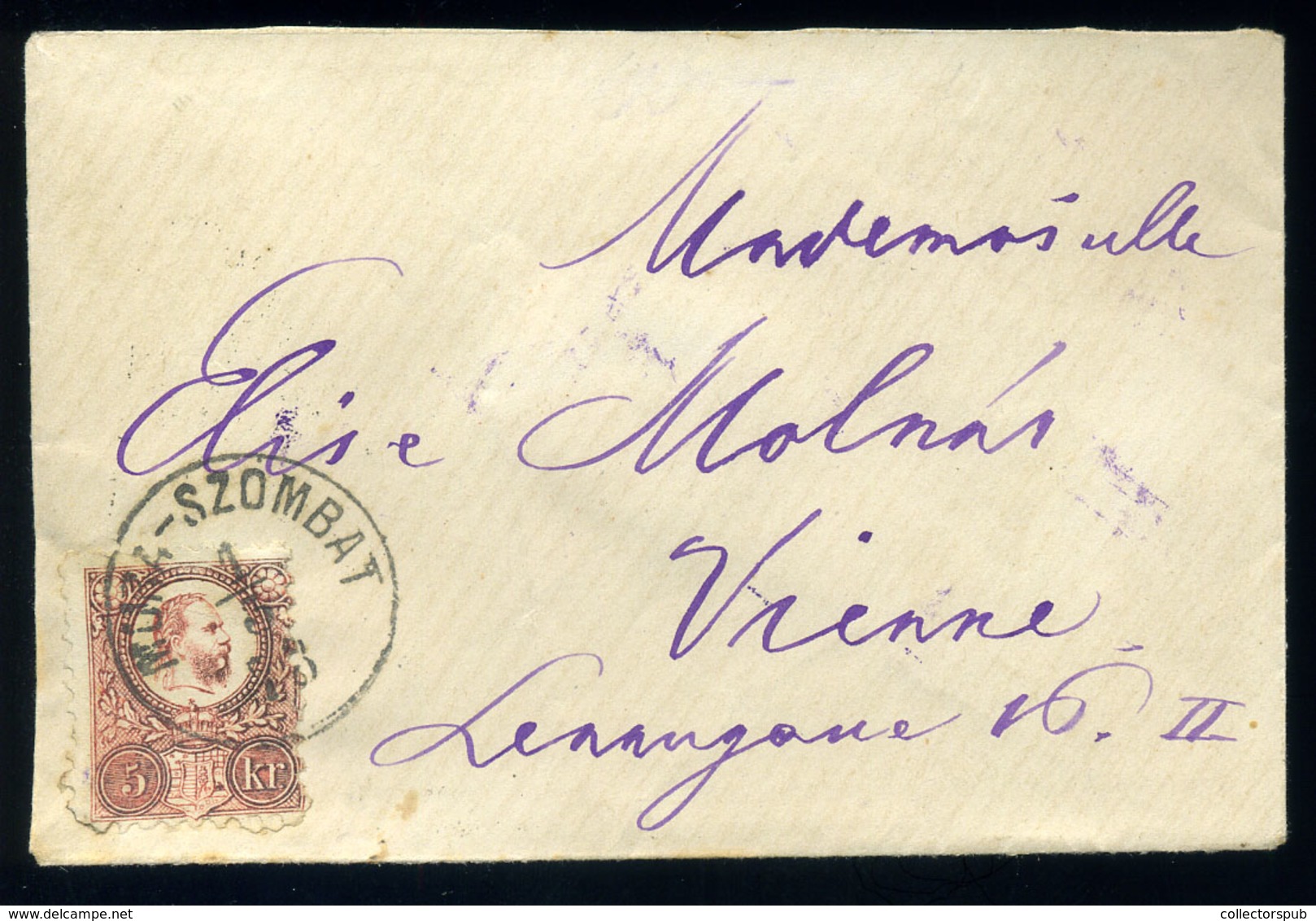 MURASZOMBAT 1873. 5Kr-os Levél Bécsbe Küldve, Szép Darab - Gebraucht