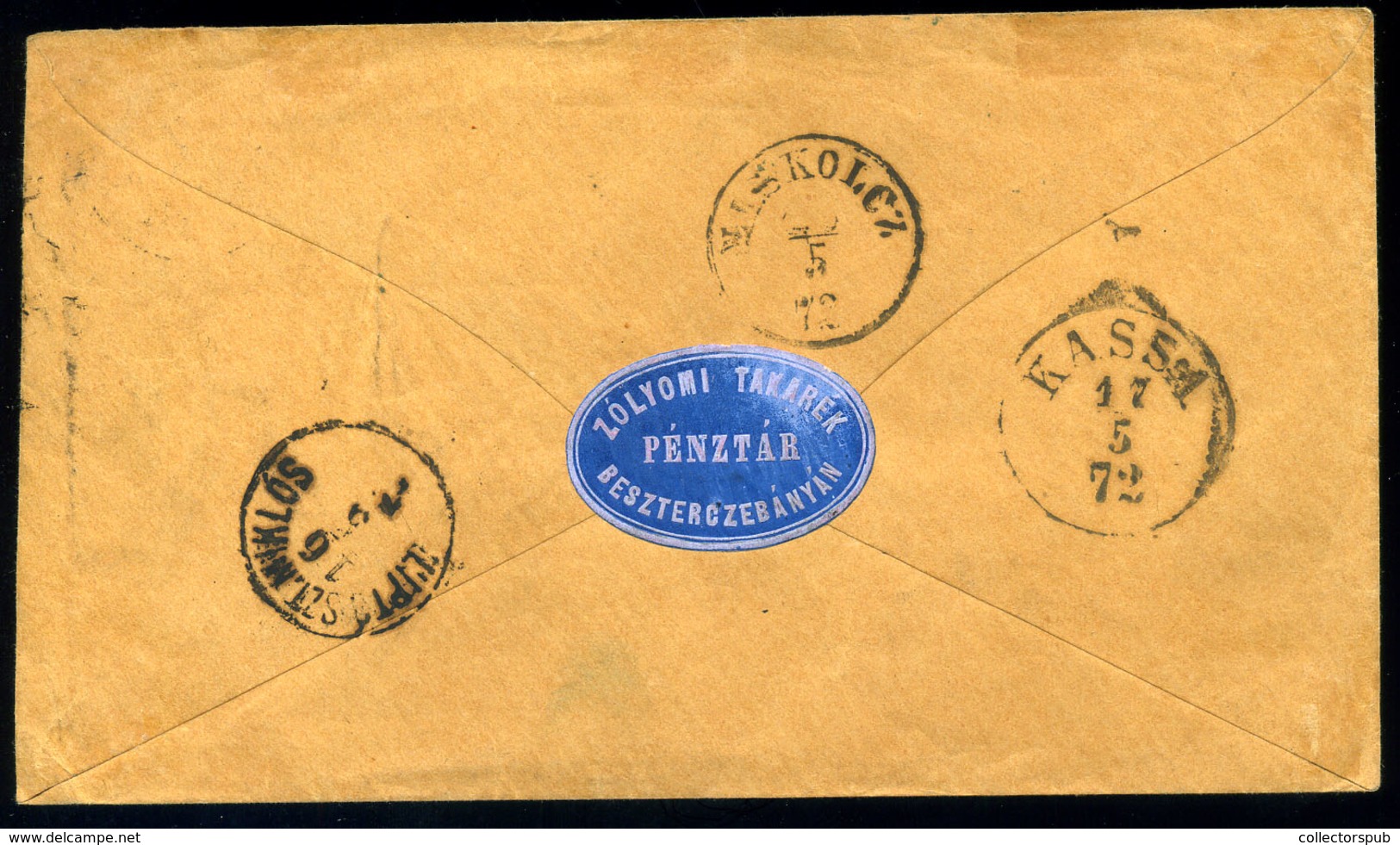 ZÓLYOM 1872. Dekoratív Levél 10kr Portó Bélyegzéssel - Used Stamps