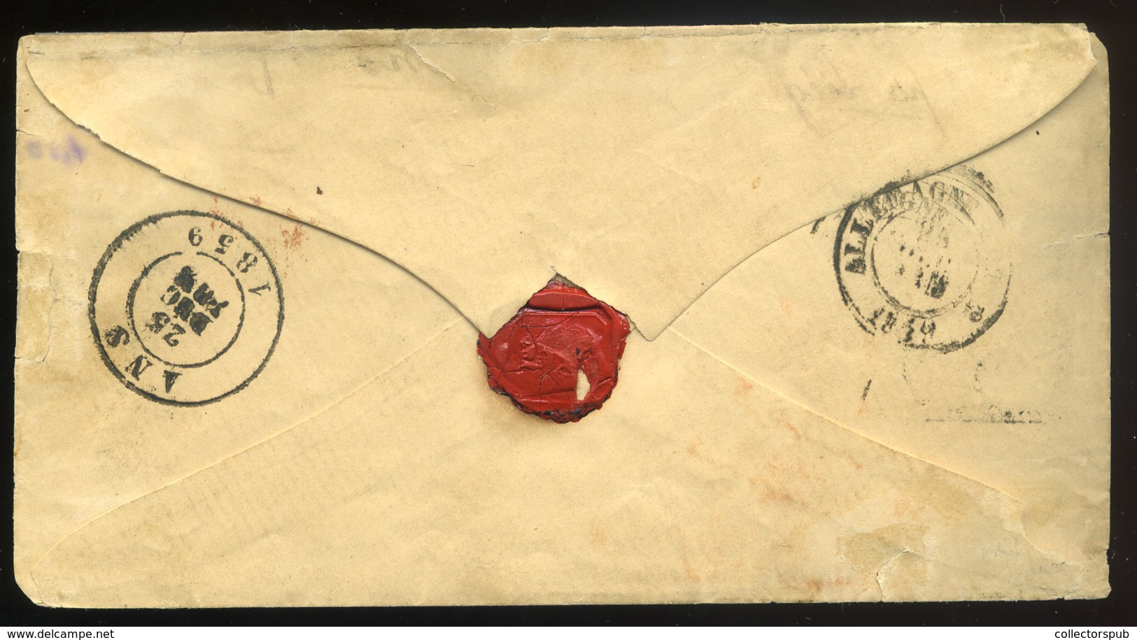 VELENCE 1859. Levél 15Kr+10Kr-ral Belgiumba Küldve - Used Stamps