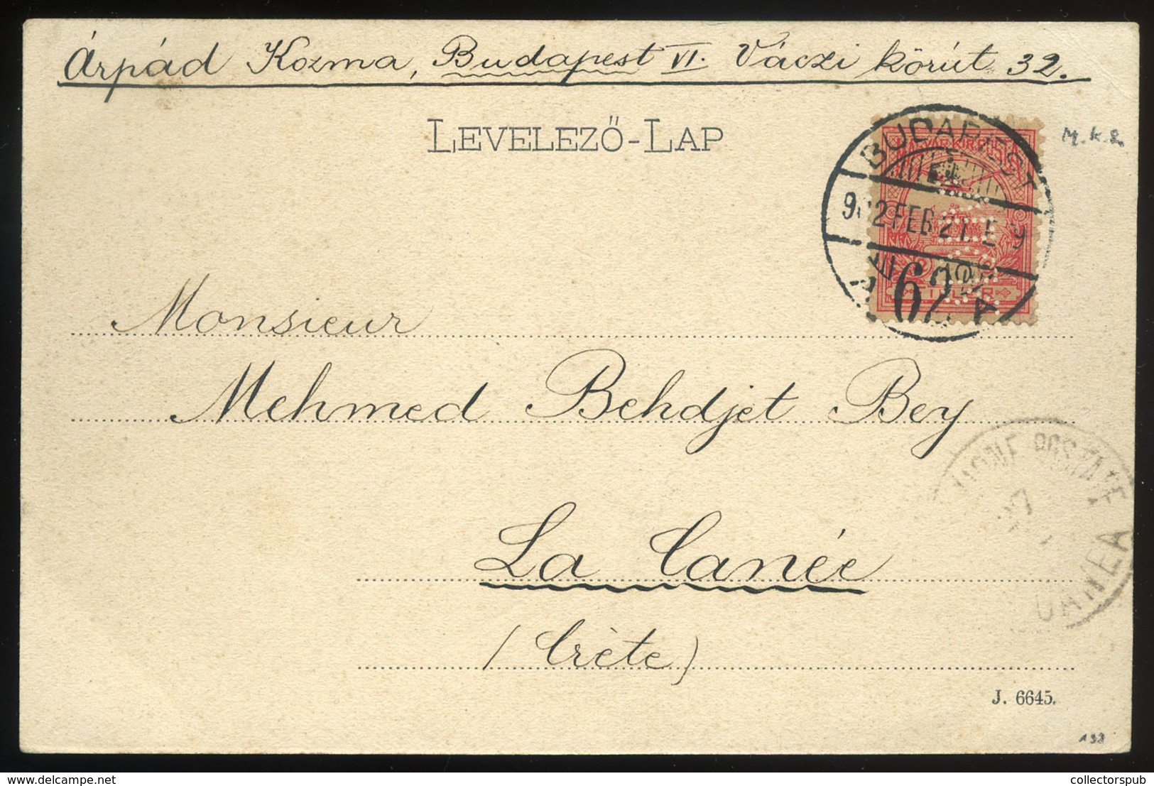 BUDAPEST 1902. Képeslap, Céglyukasztásos Bélyeggel Krétára Küldve! - Gebruikt