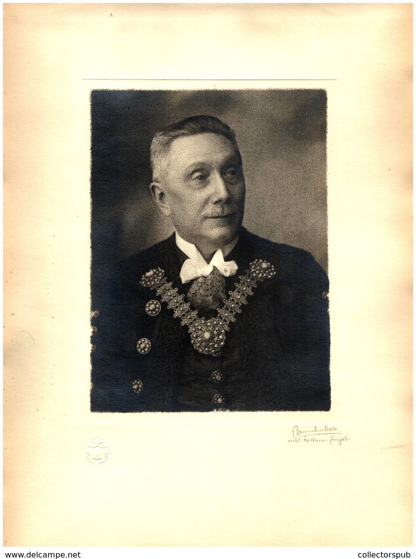 Dr Osvald István Pest, 1867. Jún. 29. – Bp., 1944. Dec. 26.): Jogász, A Kúria Elnöke. Portré Fotó .Brunhuber A/4 - Andere & Zonder Classificatie