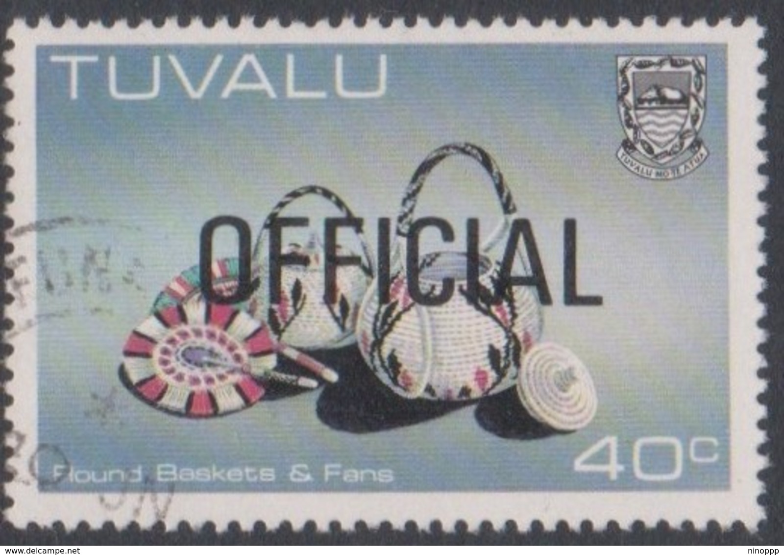 Tuvalu SG O 27 1983 OFFICIAL,40c Round Basket And Fans, Overprinted Official, Used - Tuvalu