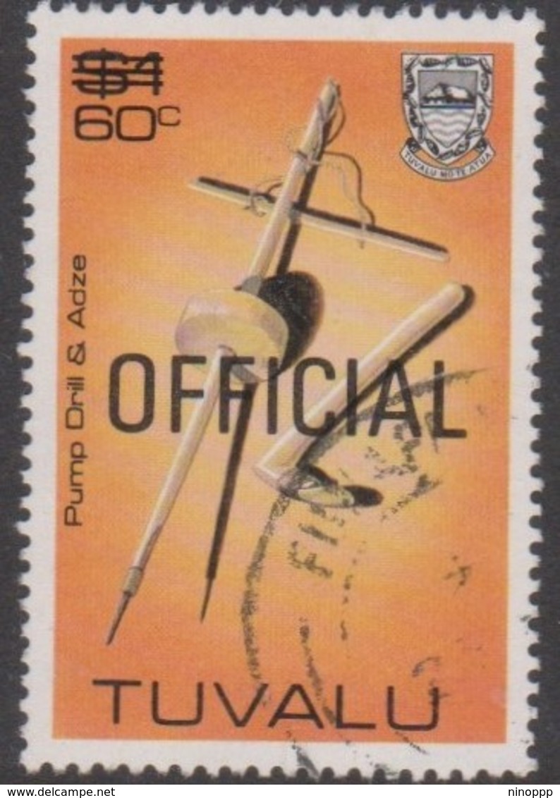 Tuvalu SG O 30 1983 OFFICIAL,60c On $ 1 Pump Drill And Adze, Overprinted Official, Used - Tuvalu