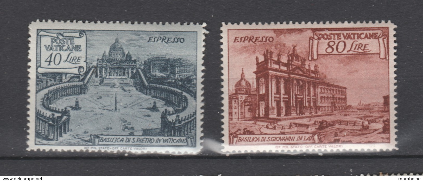 VATICAN  1949  N °11 / 12  Neuf X  2 Valeurs Série Compl. - Priority Mail