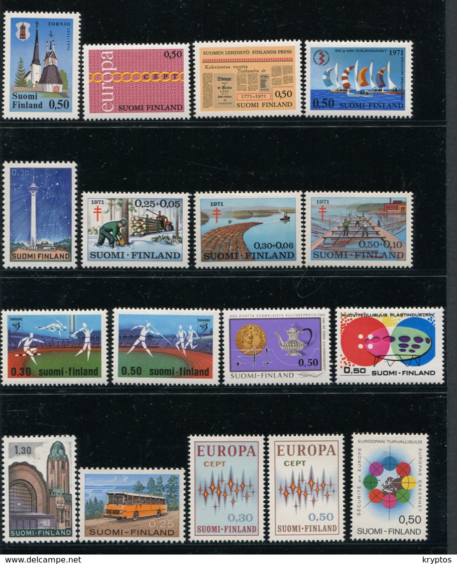 Finland. 17 Stamps - Unused With Invisible Hinge Marks - Collezioni