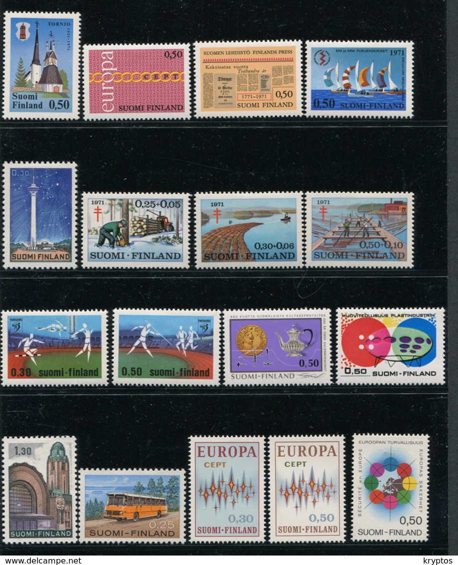 Finland. 17 Stamps - Unused With Invisible Hinge Marks - Collections