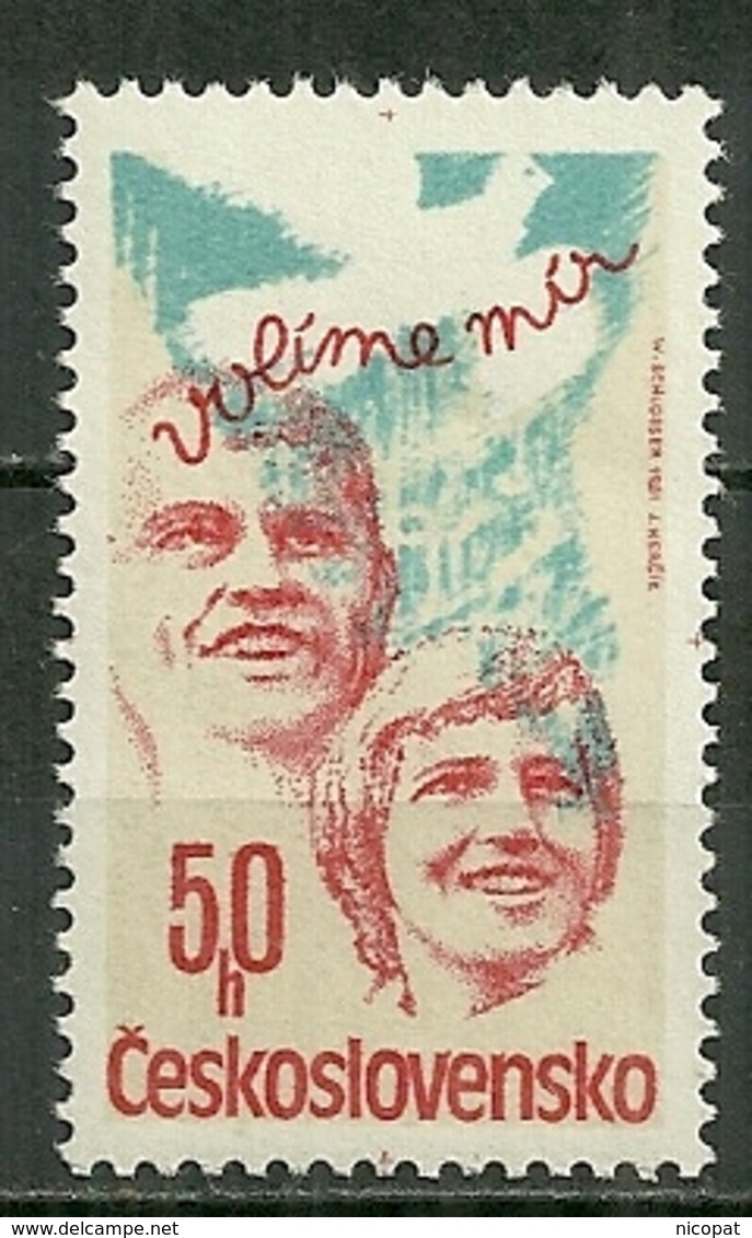 TCHECOSLAVAQUIE MNH ** 2447 élections Socialistes Colombe De La Paix Et Portraits D'électeurs Visage - Unused Stamps