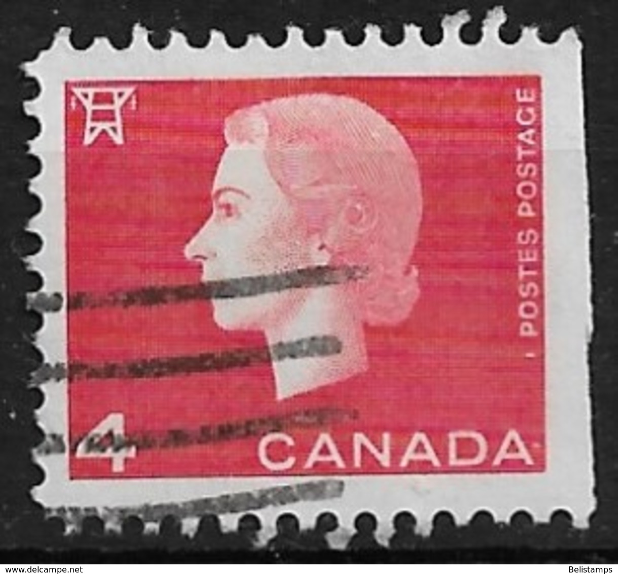 Canada 1963. Scott #404a Single (U) Queen Elizabeth II And Electric High Tension Tower - Timbres Seuls