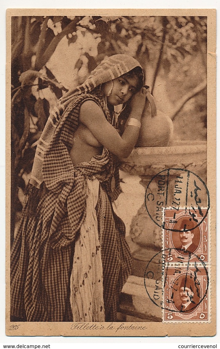 CPA - EGYPTE - Fillette à La Fontaine - Timbrée Coté Vue - Port Saïd - 1927 - Personnes