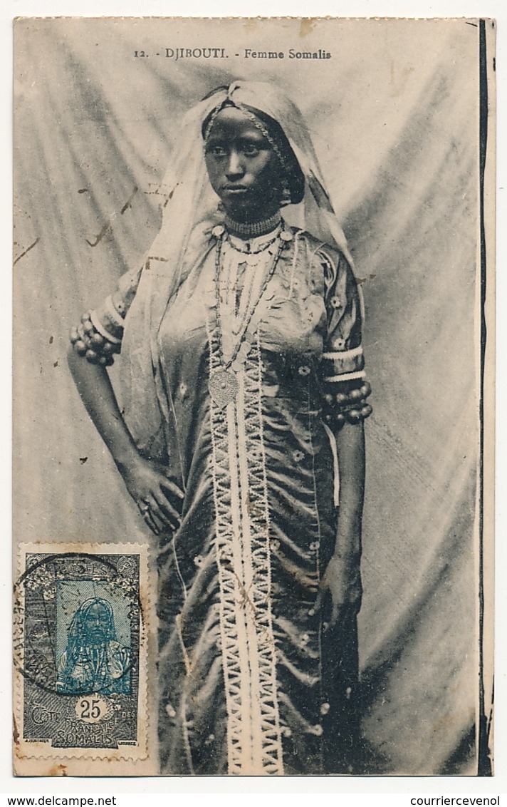 CPA - DJIBOUTI - Femme Somali - Timbrée Coté Vue, Formant CARTE MAXIMUM - Dschibuti