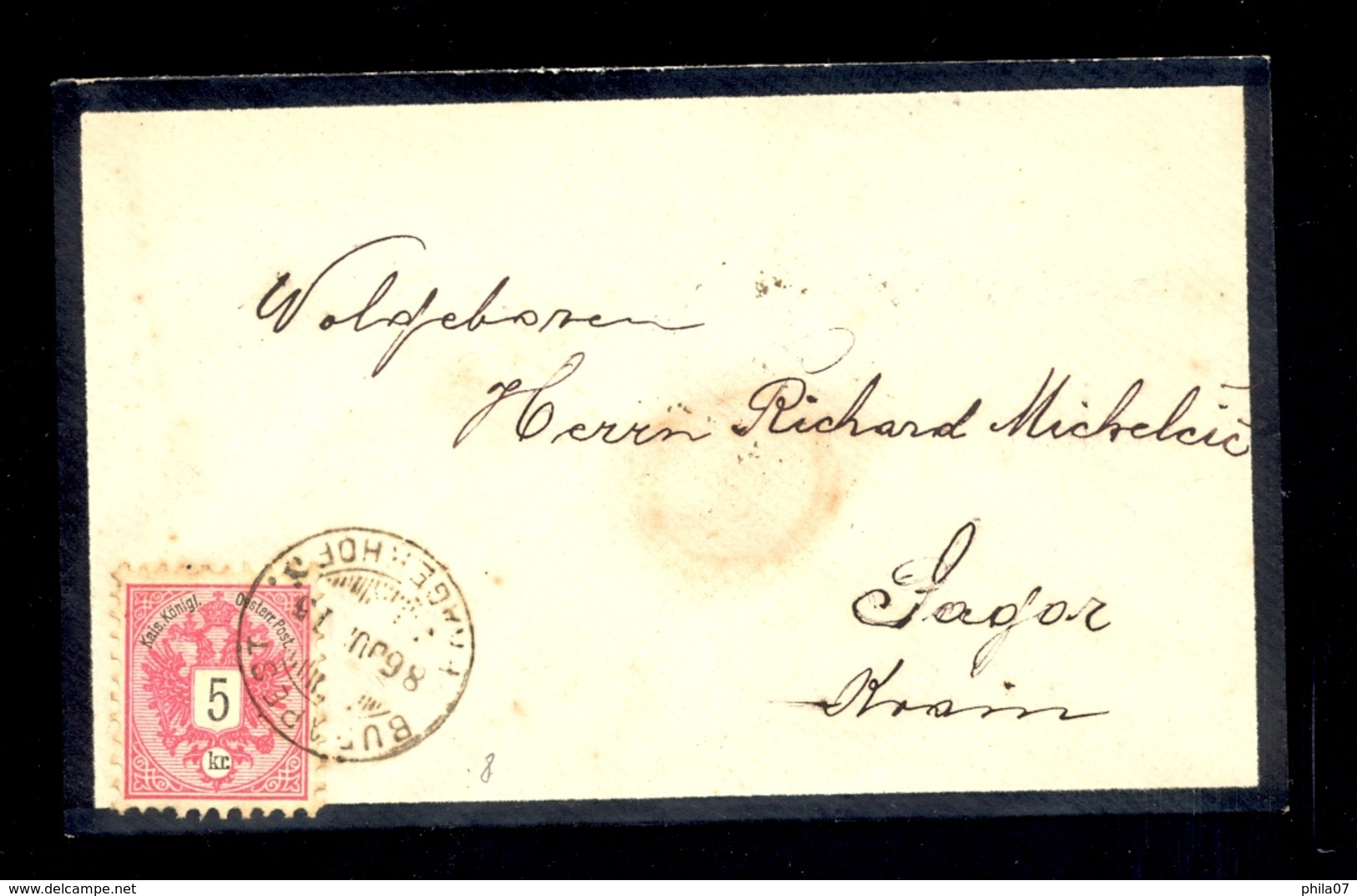 Slovenia - Letter Sent To Sagor, Cancelled By T.P.O. BUDAPEST-PRAGERHOF Postmar 07.07. 1886. - Slovénie