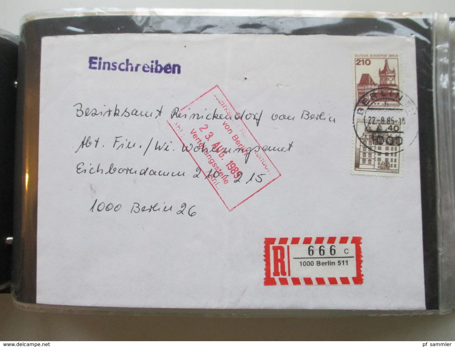 Berlin Belegealbum 100 Stk. 1949 - 90 einige Einschreiben und auch Luftpost Bedarf und Sammlerbelege. Stöberposten!