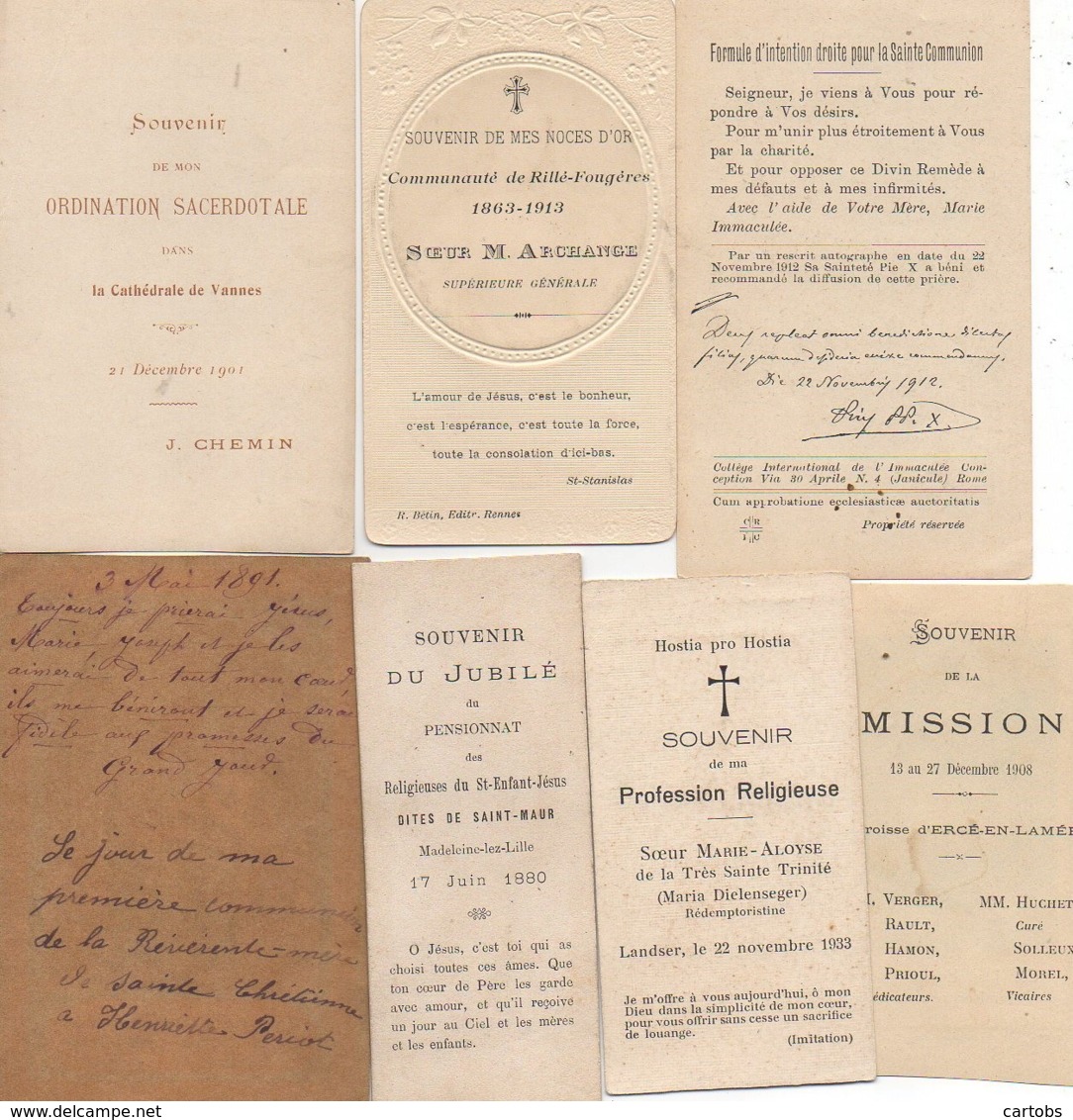 Beau LOT De Plus De 800 Images Religieuses 1880/1980 (1ére Communion, Ordonnation, 1ére Messe , Prières Etc.... - Images Religieuses