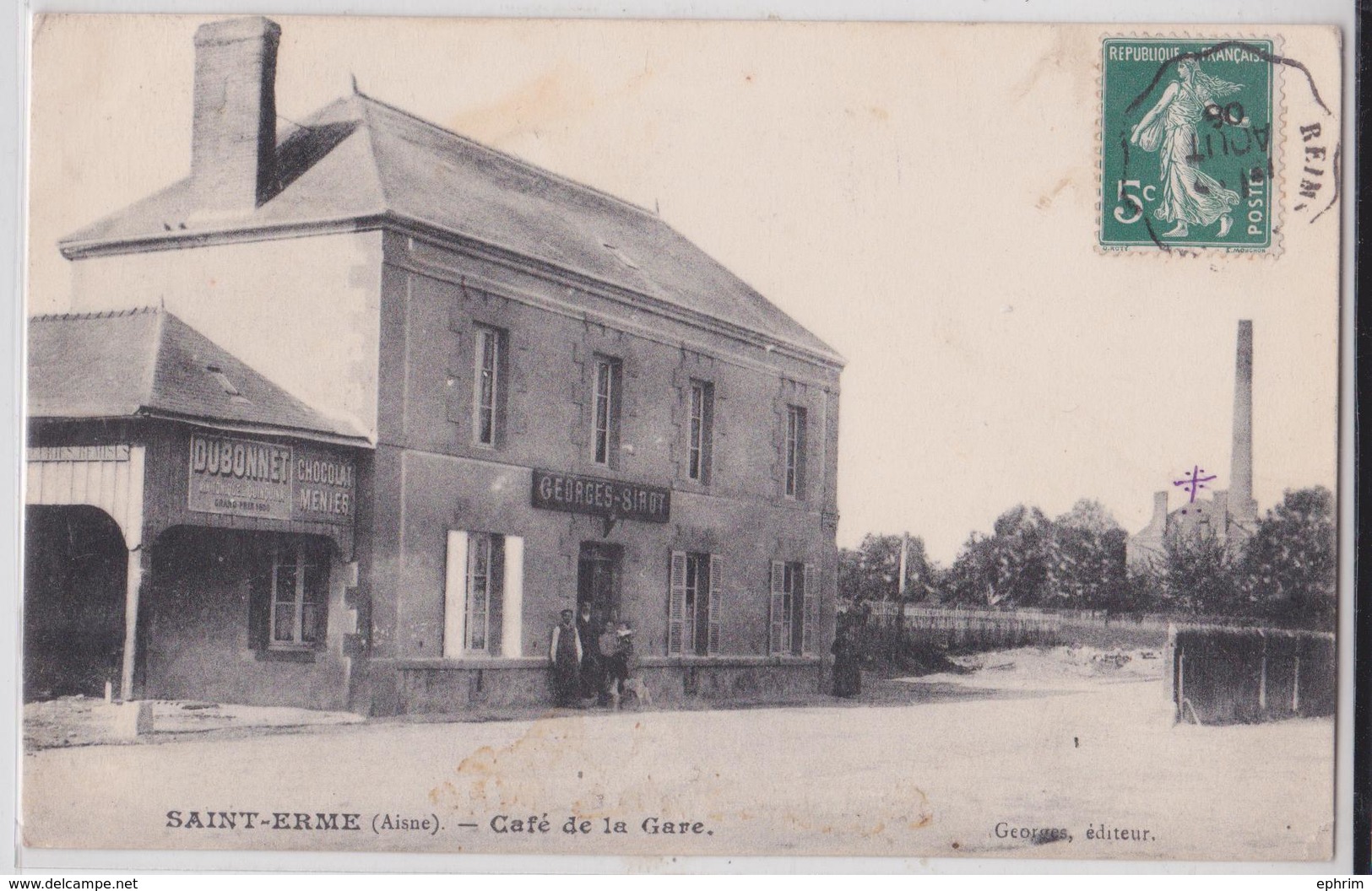 SAINT-ERME (Aisne) - Café De La Gare Georges-Sirot - Otros & Sin Clasificación