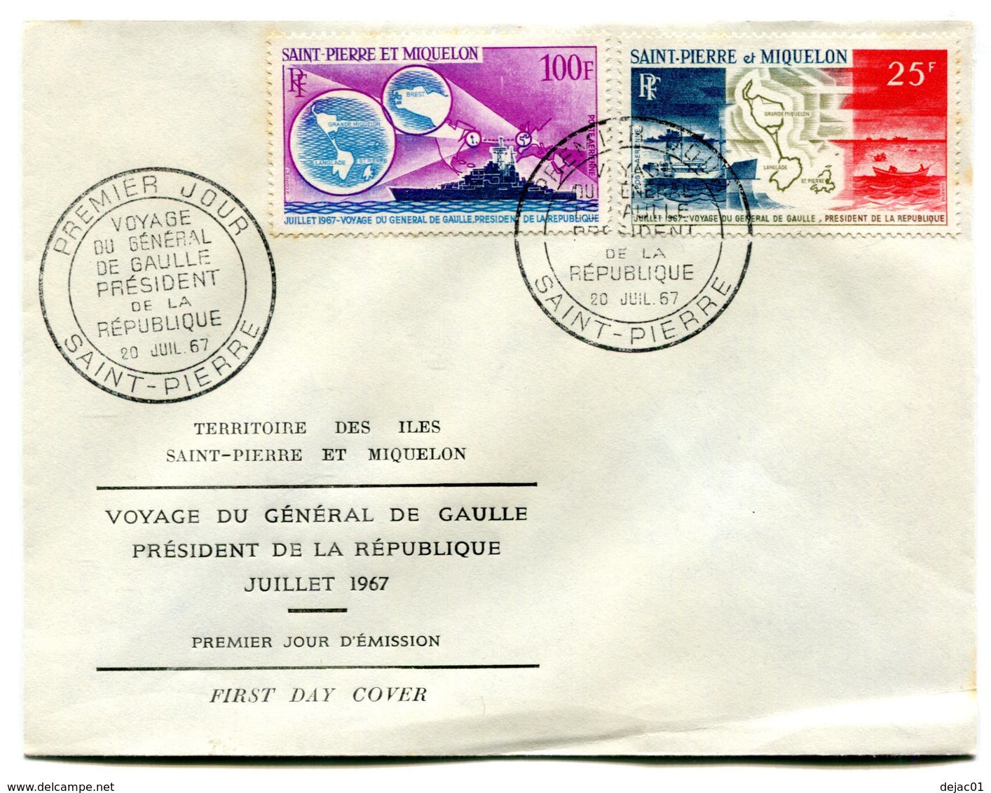 Thème Général De Gaulle - SPM Yvert PA 38 & 39 Voyage De Juillet 1967 - R 4794 - De Gaulle (Generale)