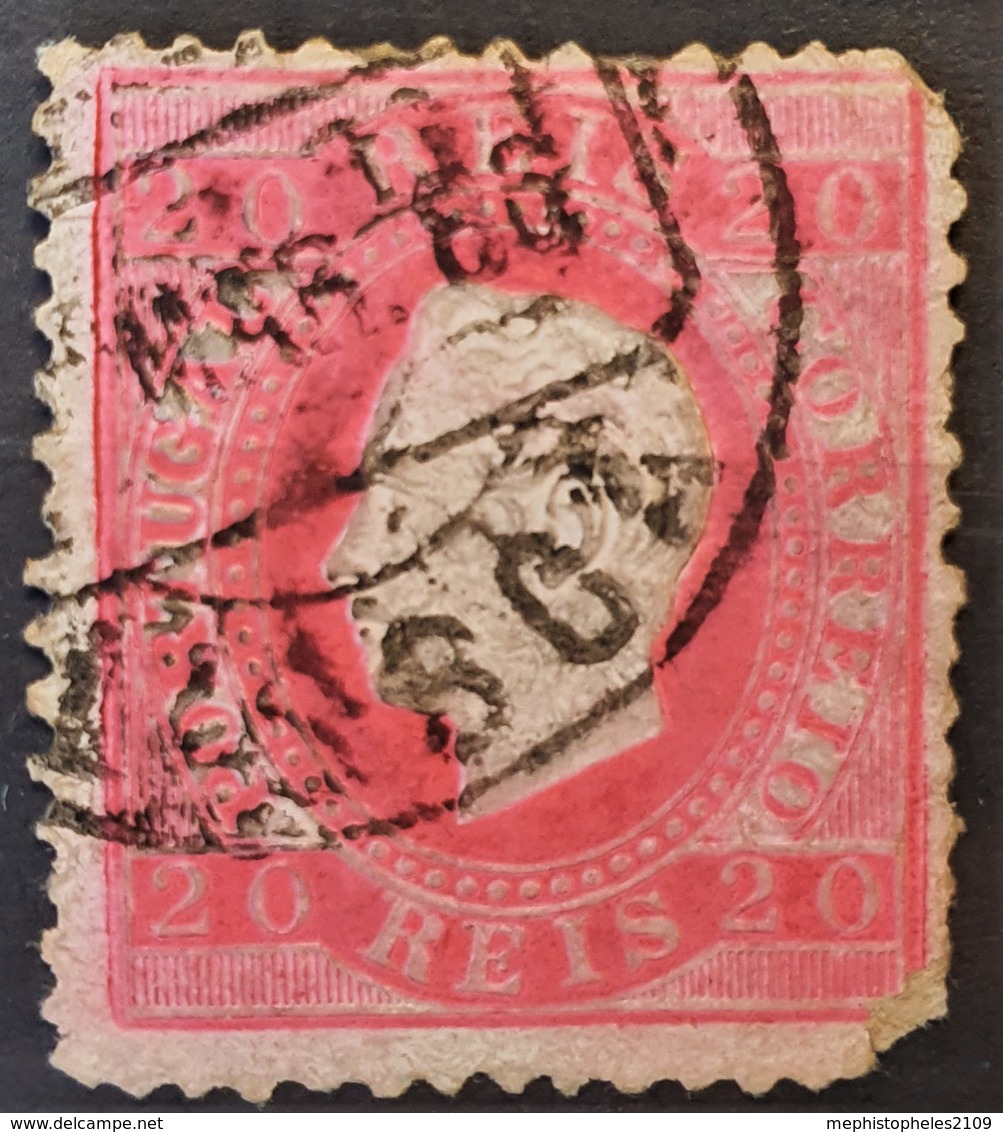 PORTUGAL1884 - Canceled - Sc# 40 - 20r - 2 Damaged Corners! - Used Stamps