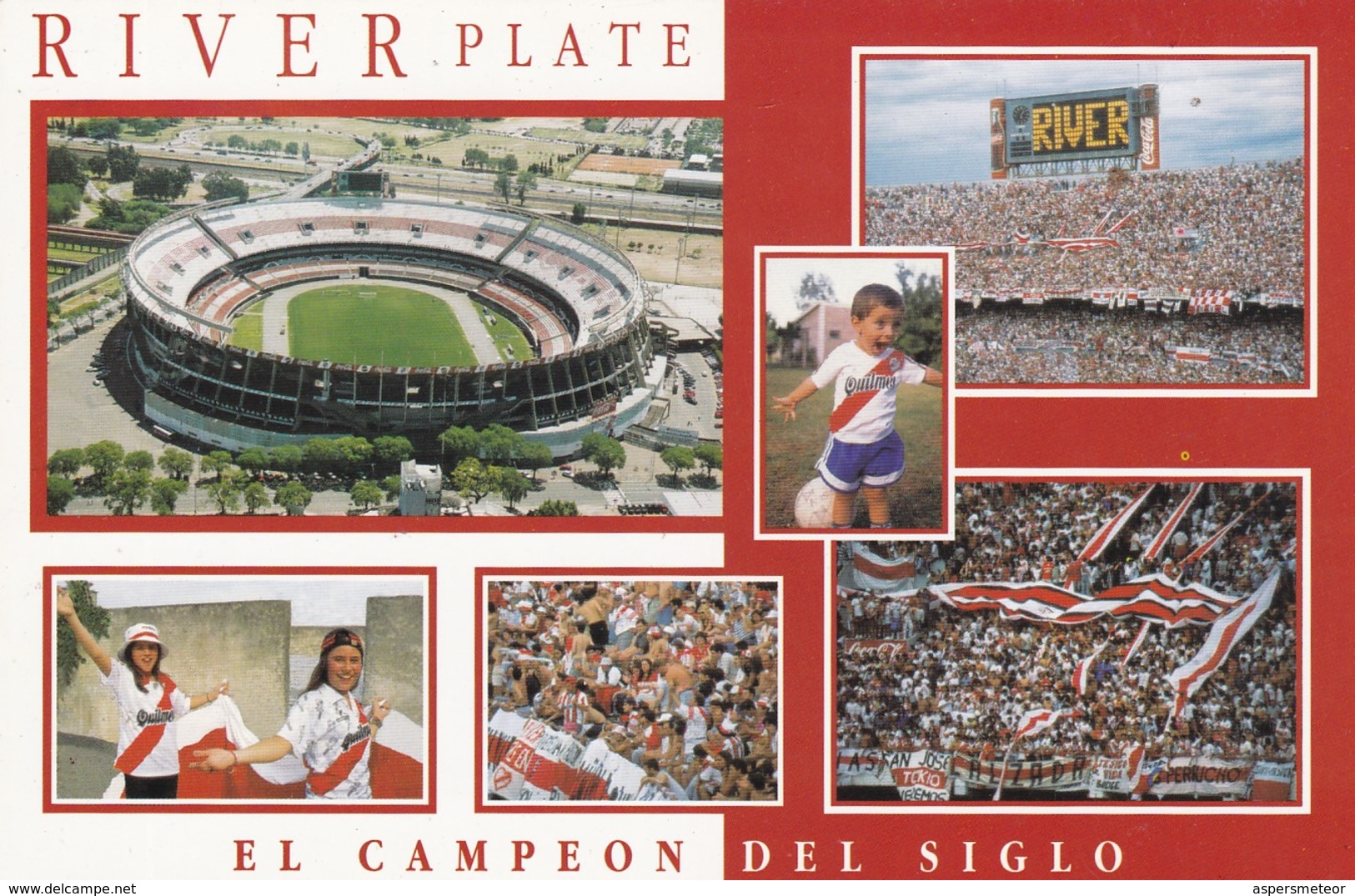 RIVER PLATE, EL CAMPEON DEL SIGLO. FUTBOL FOOTBALL. ARGENTINA MULTIVISTA CARTE POSTALE CIRCA 2000's -LILHU - Fútbol