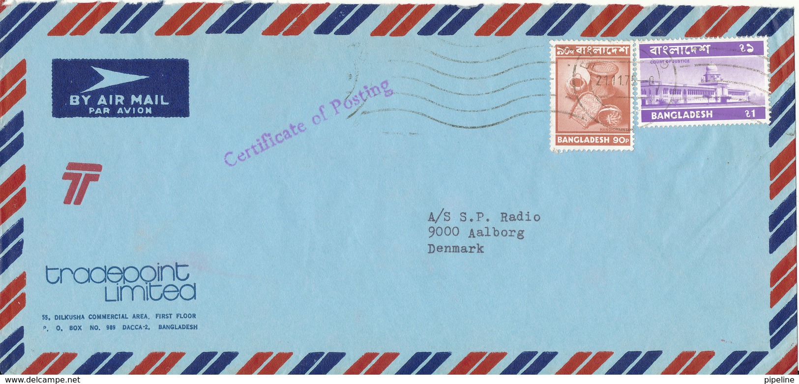 Bangladesh Registered Air Mail Cover Sent To Denmark 21-11-1975 - Bangladesh